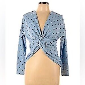 Candies Blue Twist Heart Blouse